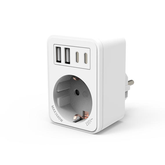 Multi Plug Outlet Splitter with 4 USB Ports (2 USB C) Wall Charger
